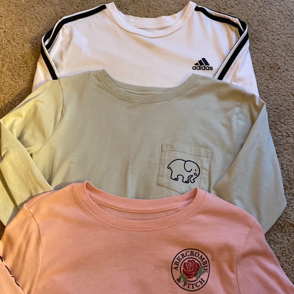Abercrombie Ivory Ella Adidas Long Sleeve Shirt 3-pack